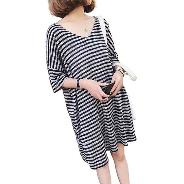 

maternity dresses summer casual long mother cotton fake two-piece invisible pregnancy dress gray navy blue plus size clothes, White
