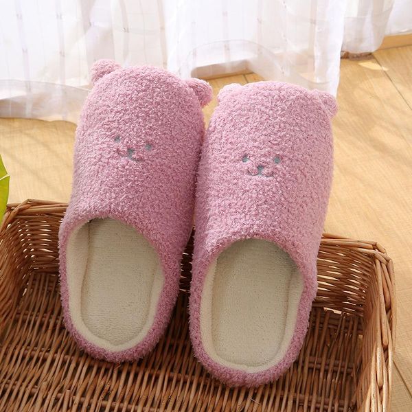 

slippers women indoor house plush soft bottom cute cotton flip flop floor shoes winter slides guest slipper for bedroom warm, Black
