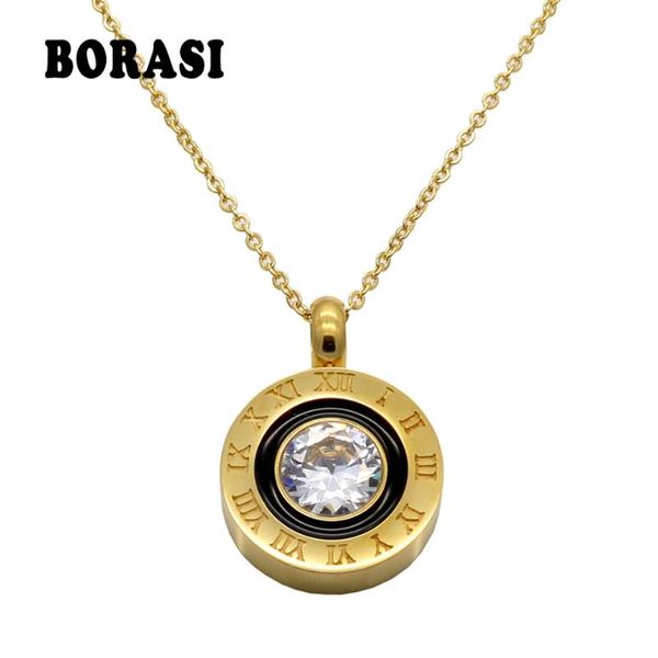 

pendant necklaces fashion womens jewelry charms crystal roman letters necklace gold color cubic zirconia chain & pendants, Silver
