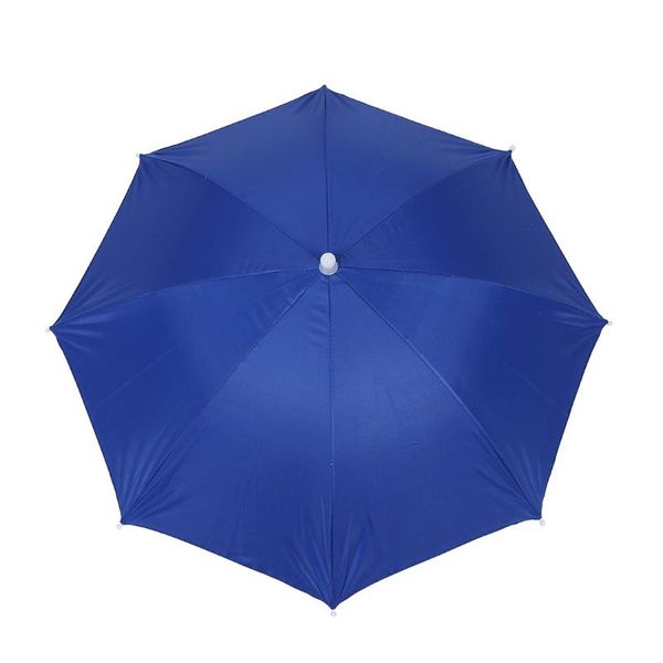 

fishing elastic headband metal frame hands nylon umbrella hat blue umbrellas