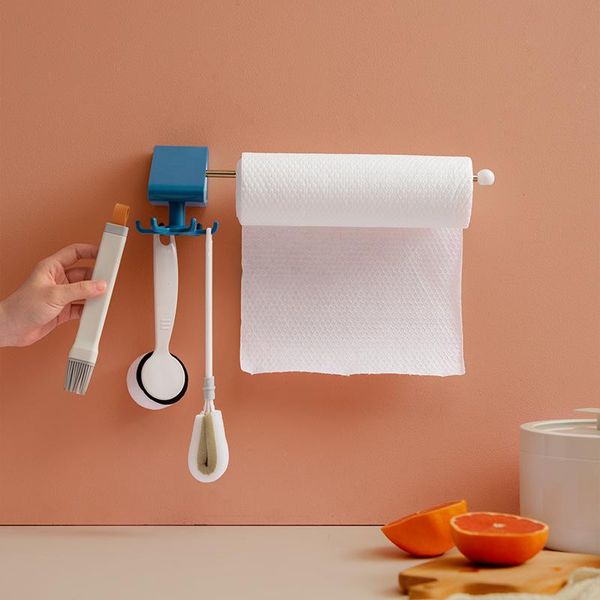 

modern minimalist style perforated kitchen shelf rotating hook spatula spoon utensils wall-mounted storage rack & organization