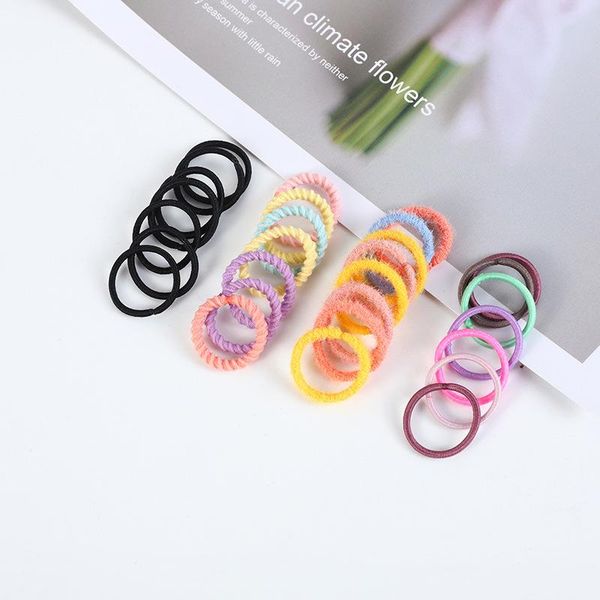 

hair accessories baby girl small tie kid children headbands colorful elastic bands nylon scrunchie rope 100pcs, Slivery;white