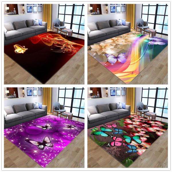 

carpets nordic 3d dream butterfly for living room bedroom area rugs cartoon animal kids play mat soft flannel memory foam carpet