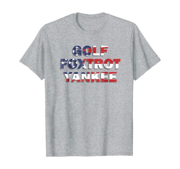 

golf foxtrot yankee gfy funny military rude tshirts for men, White;black