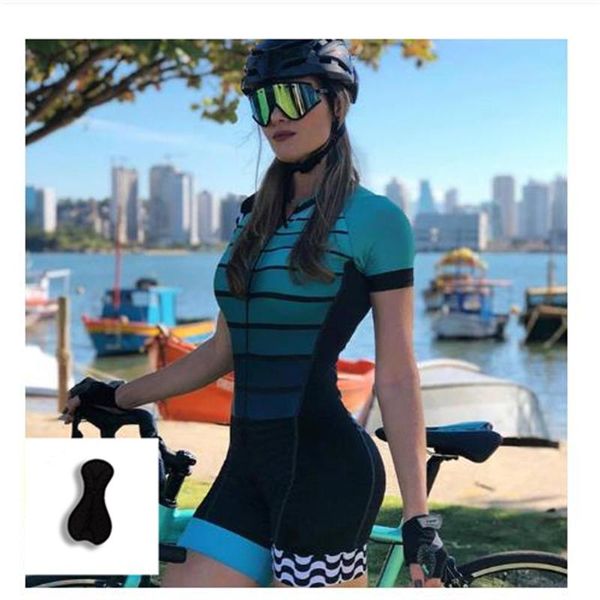 

racing sets sleeve macaquinho ciclismo feminino jersey one piece jumpsuit long set gel pad jumpsui, Black;blue