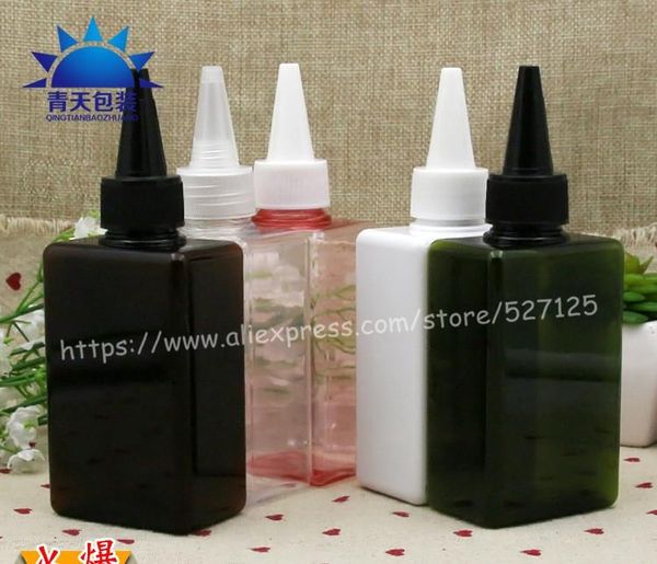 

storage bottles & jars 150ml pretty colors square pet bottle with white/clear/black sharp plastic lid,emulsion/seasoning solvent bottle,