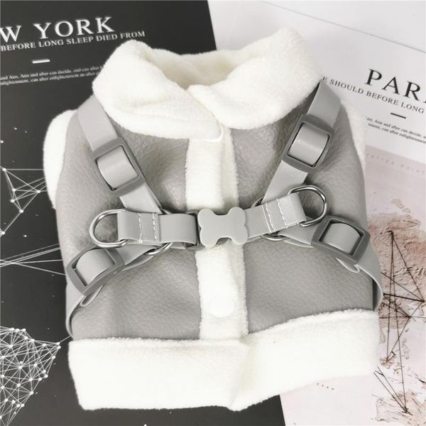 

dog apparel 2021 the grey sheepskin-like pet clothing can be used to pull small and medium-sized dogs cats supplies