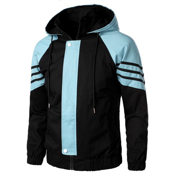 

men's jackets 2021 casual male jacket autumn light winter with hood contrast zipper outward korean hip hop clothes, Black;brown