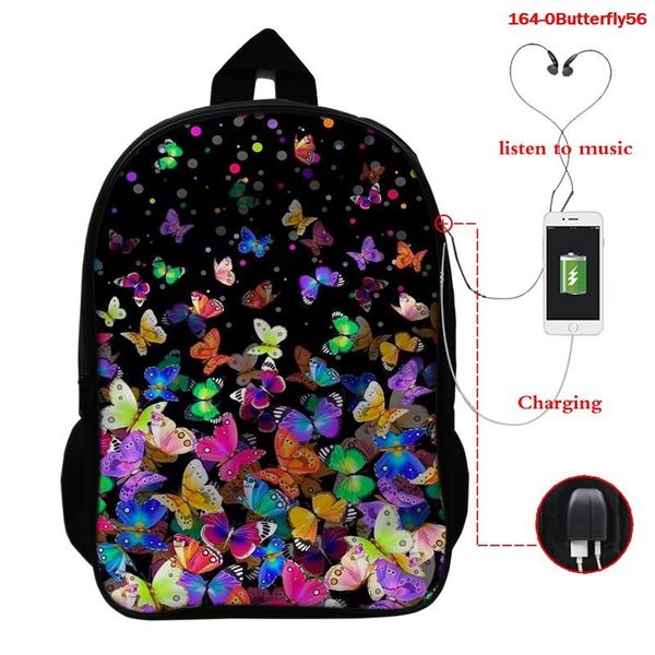 

backpack children school bags 3d animals print girls high capacity color butterfly women schoolbag mochila escolar