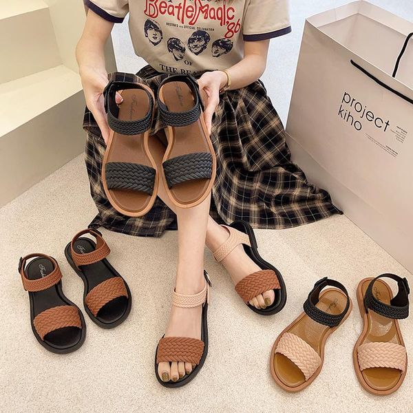 

spring and summer flat shoes women's sandals casual lazy comfortable women, Black