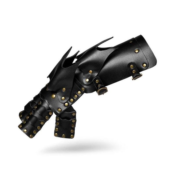 

disposable gloves steampunk robot arm halloween prom party pu leather decoration five finger gothic armor cosplay costume accessory