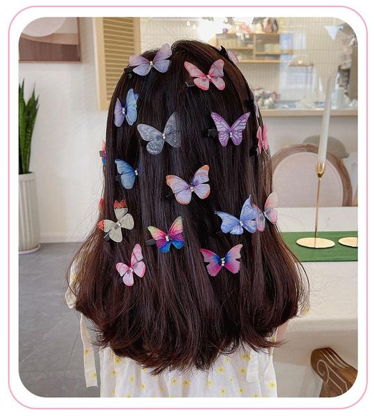 

hair accessories fashion butterfly hairpins clips for girls cute barrettes hairclip kid baby pins hairgrips headwear, Slivery;white