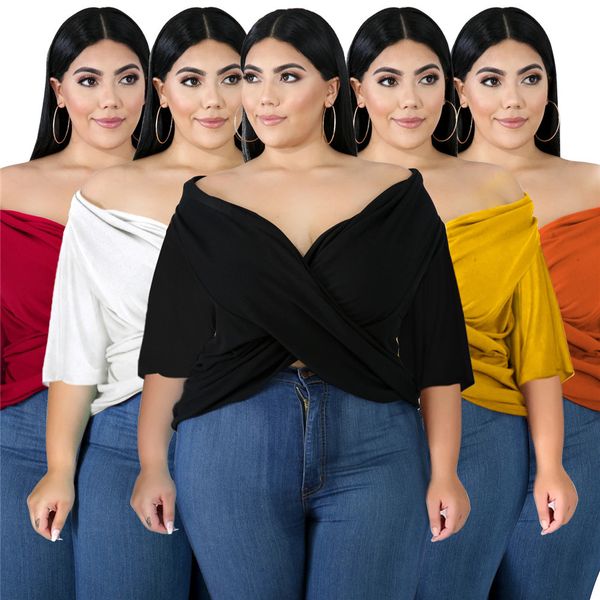 

summer loosed tshirts batwing criss jagged cross female clothes big, White