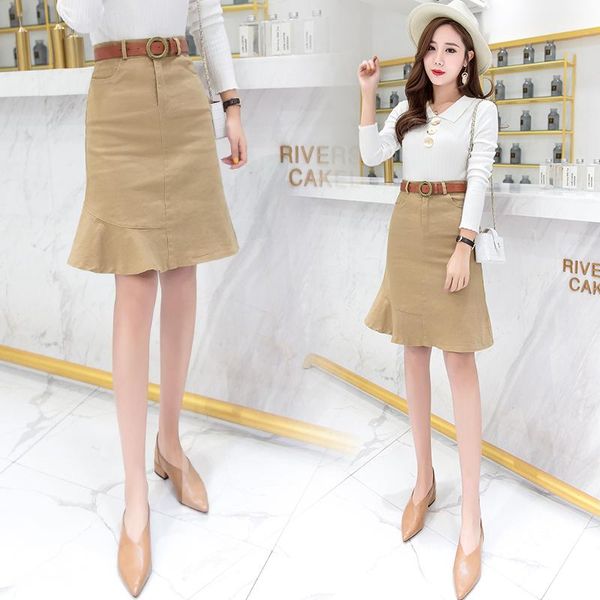 

skirts high-waisted long skirt with hips, Black