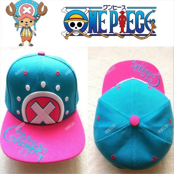 

hip hop tony chopper one piece anime cosplay cartoon japanese hat baseball caps embroidery pattern, Blue;gray