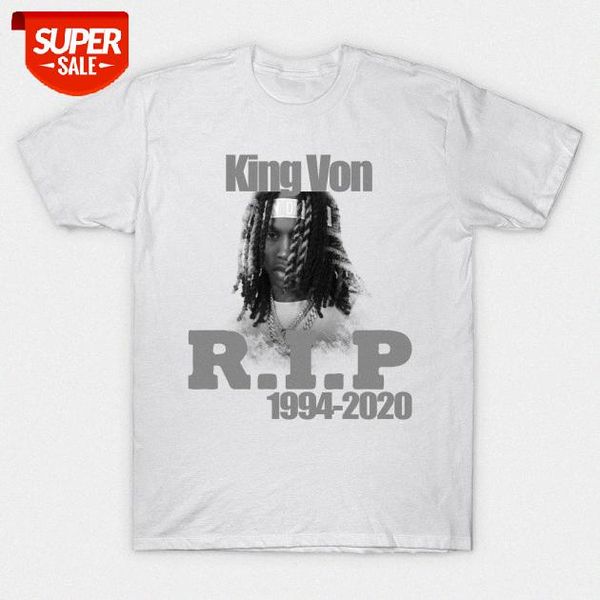 

rap king von short-sleeved men's and women's t-shirt loose large size #439n, White