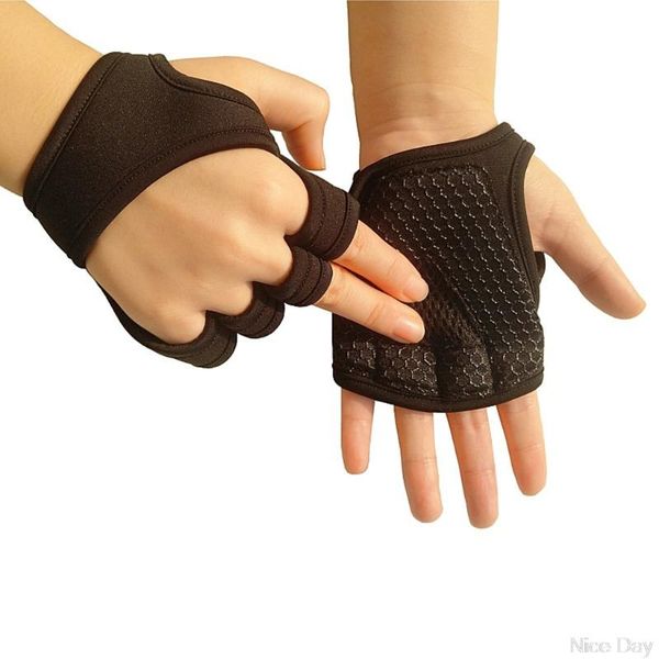

sports gloves 2pcs weight training fitness gymnastics grip handle palm protection my14 20 dropship, Black