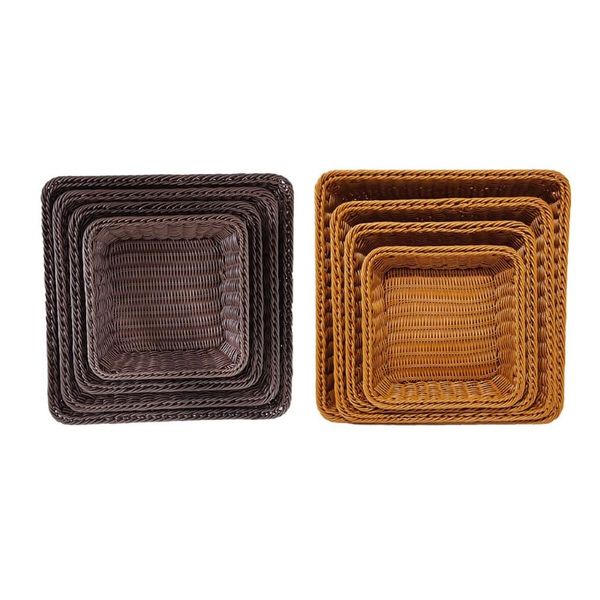 

imitated rattan plastic storage tray woven picnic basket bread fruit baskets