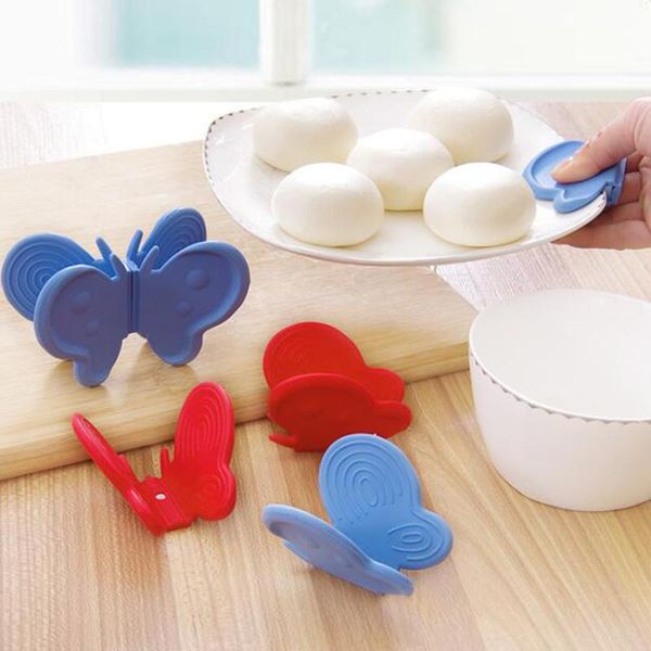 

1pc kitchen silicone heat resistant gloves clips insulation non stick anti-slip pot bowel holder clip cooking baking oven mitts mats & pads