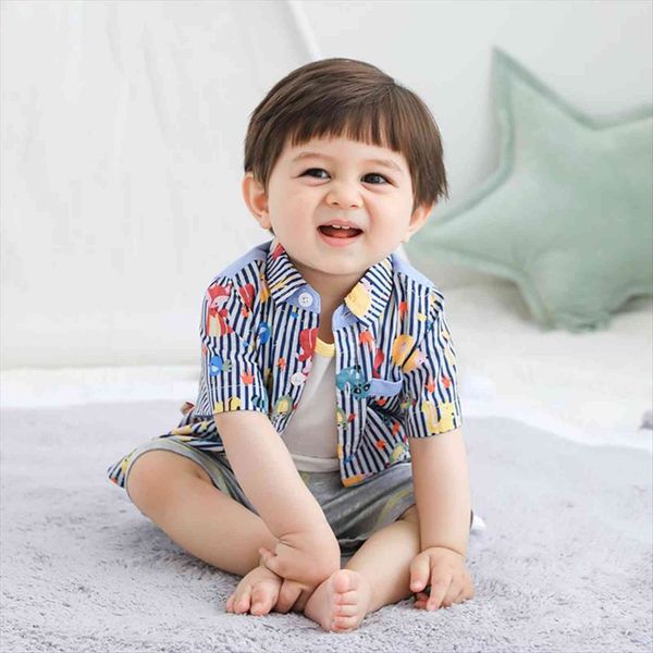 

toddler boy summer clothes set gentleman style kids lovely shirt pants boys cartoon shorts suit, White