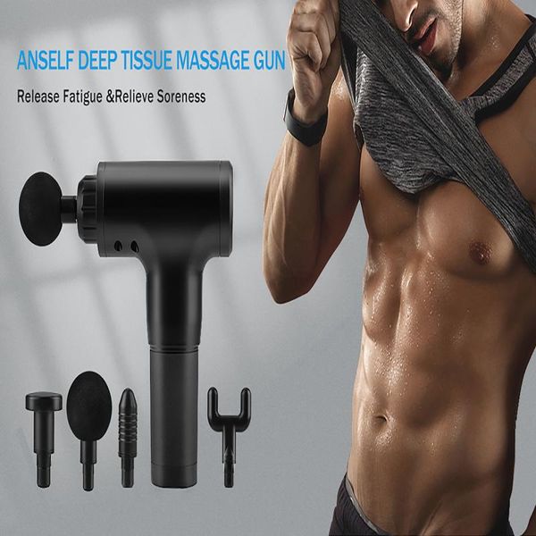 

fh-320 fascial gun 6-level variable frequency vibration muscle massager electric body with 4 massage head massagers