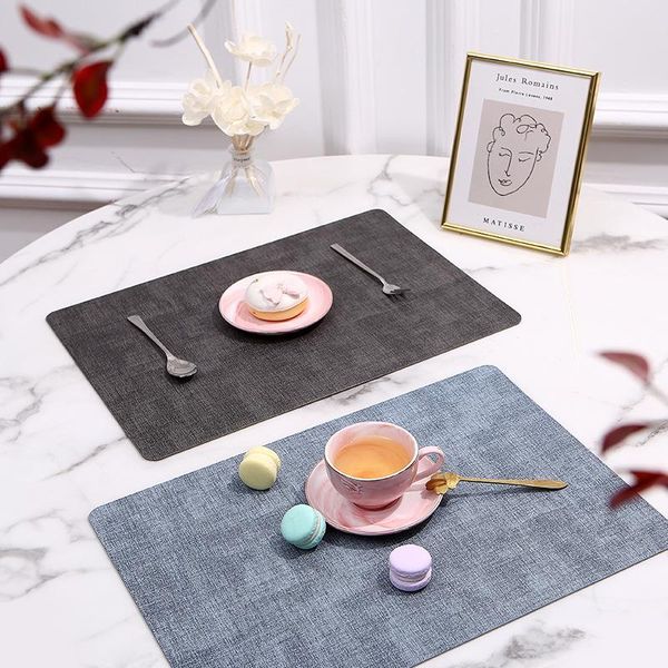 

mats & pads pu washable placemats for dining table mat non-slip placemat set in kitchen accessories cup wine pad