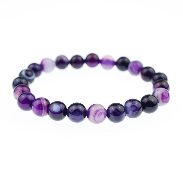 

colors natural purple stripe onyx round beads bracelets for women friend men bead bracelet jewelry valentine's day lover gifts beaded,, Black