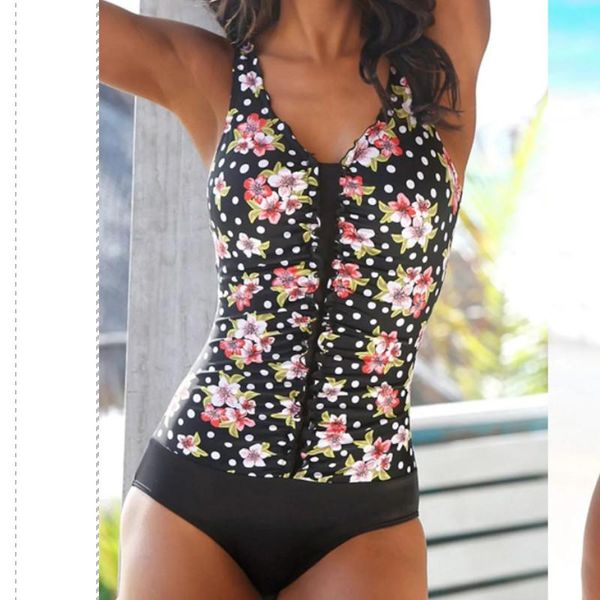 

floral print womens one-piece bikini monokini waist push up padded swimsuit suits
