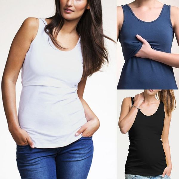 

women's shapers selling europe and america large size feeding maternity clothes summer nursing vest, Black;white