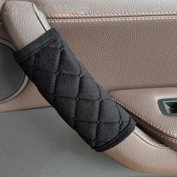 

safety belts & accessories car interior door handle cover soft plush armrest protector internal auto handrail covers roof holder protection