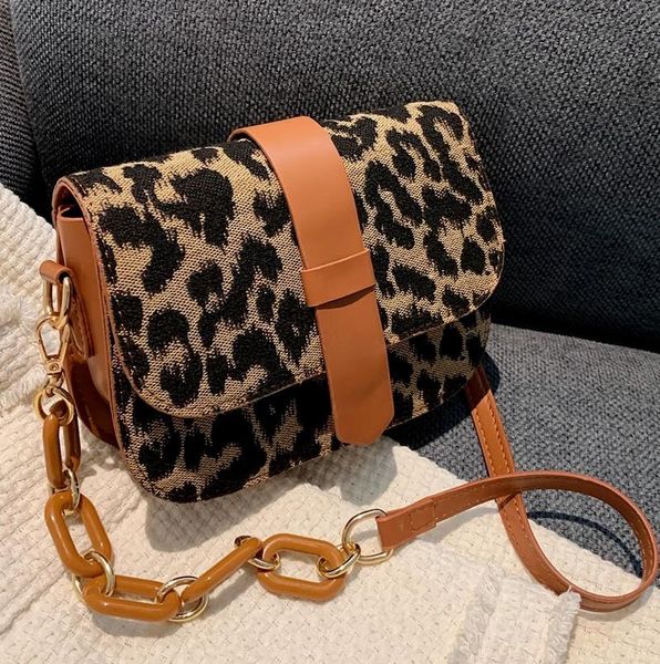 

evening bags luxury ladies shoulderbag2021 trendy autumn leopard print chain shoulder handbag cross-body all-match