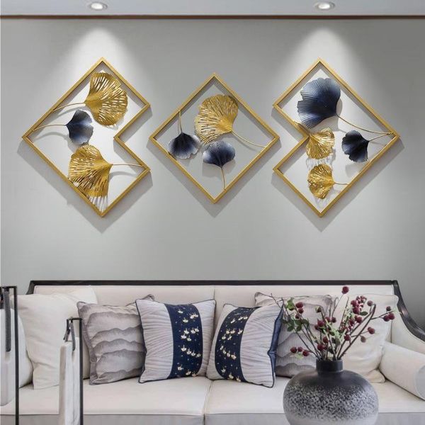 

light luxury wall bedroom living room sofa background decoration three-dimensional chinese ginkgo leaf hanging decorative objects & figurine