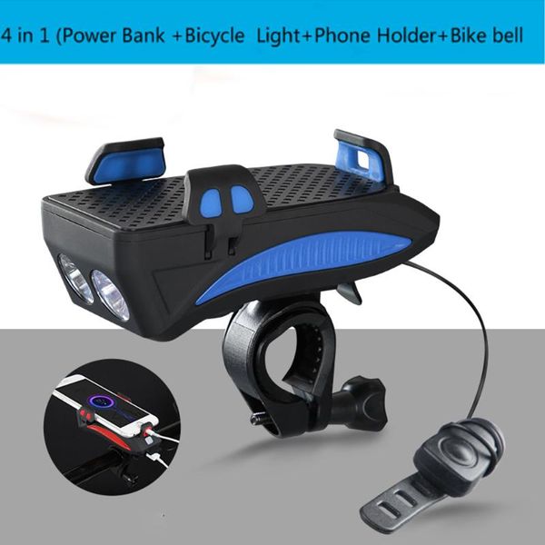 

bike light phone holder 4 in 1 bicycle cycling with 2000mah/4000mah powerbank lights