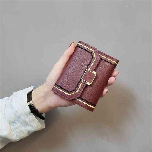 

short womens wallet for women small wallets leather coin purse ladies fashion hasp female student card holders, Red;black