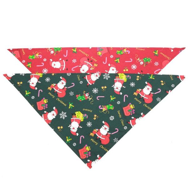 

cute dog bib cool and comfortable triangular bandage scarf pet collar christmas gift printed saliva towel (red) apparel