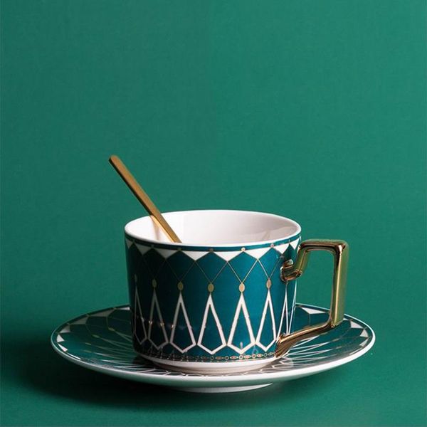 

nordic style bone china coffee cup saucer spoon set 220ml british cafe porcelain tea advanced ceramic teacup cups & saucers