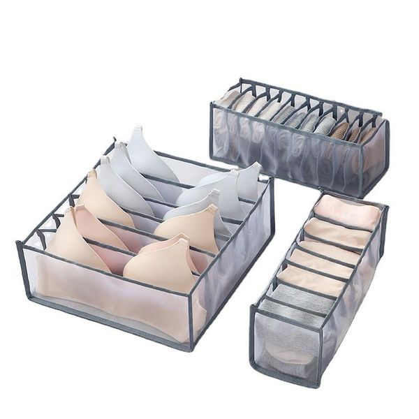 

storage drawers dormitory bra closet organizer for socks home separated underwear box 7 grids foldable drawer