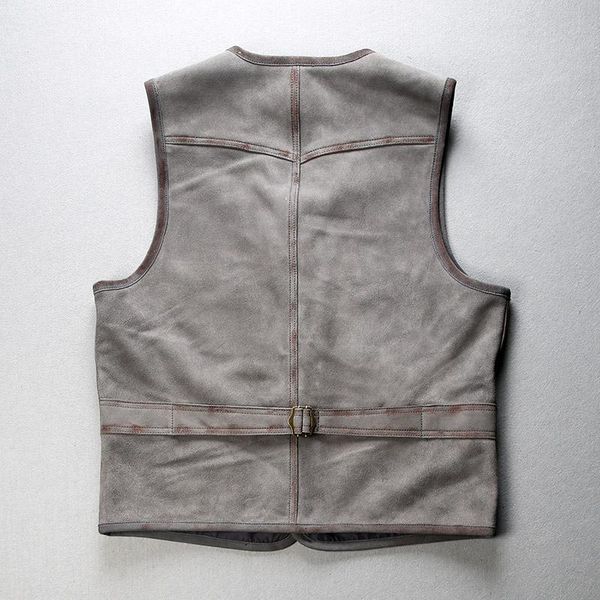 

super offer read description asian size quality vest men's sheep leather mens skin 4 colours vests, Black;white