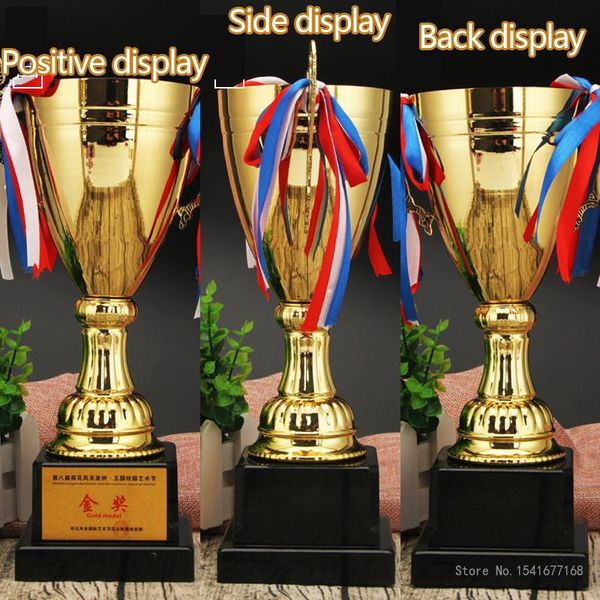 

decorative objects & figurines personalized custom trophy creative universal metal uncovered games basketball football souvenir home decorat