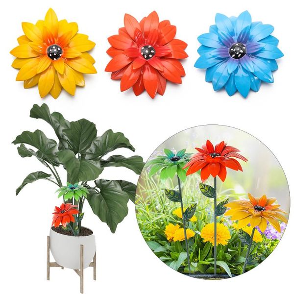 

garden decorations metal daylily floral stake decor outdoor decoration plant diy fantastic statue home courtyard art