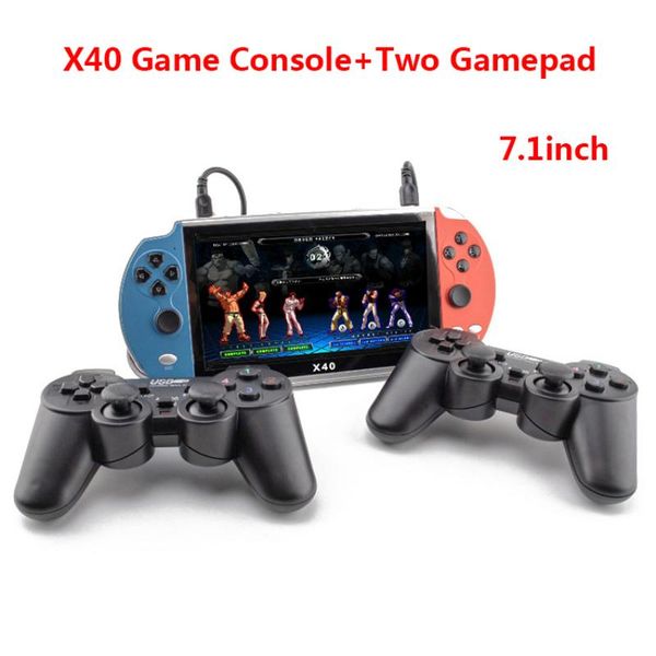 

7.1 inch lcd screen portable handheld retro game console + double handle two-player mini pocket arcade supports tv output controllers & joys