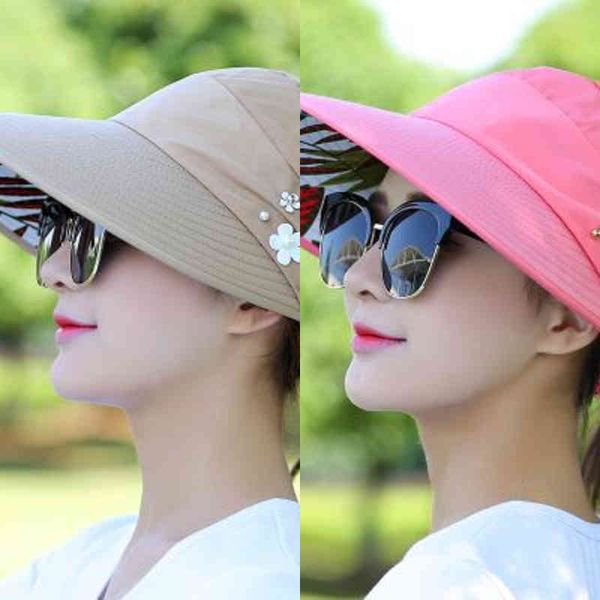 

wide brim hats summer sun with pearl adjustable big heads brimmed beach uv protection packable visor 1pcs ltnshry 0214, Blue;gray