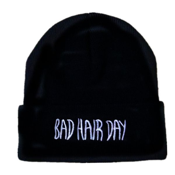 

bad hair day beanie hat hip hop knitted wool ski cold hat, Blue;gray