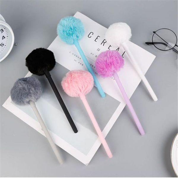 

gel pens 1pcs 0.38mm cute plush pen school office supplies kawaii novel creative gifts for girls gift writing tools