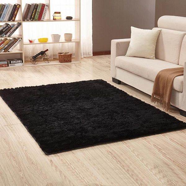 

carpets living room carpet european polyester fiber non-slip bedroom antiskid asoft faux fur area rectangle black 100*200cm