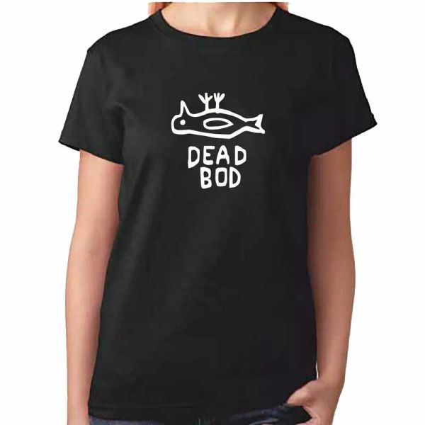 

Ladies DEAD BOD TSHIRT - Womens Pongo Graffiti Banksy Hull City Humber Dockyard, White;black