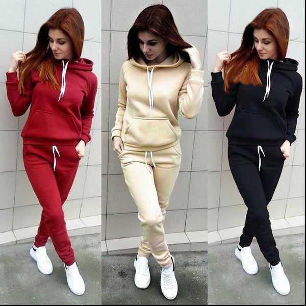 

autumn casual 2 pieces suit women tracksuits hoodies tracksuit sweat set, Gray