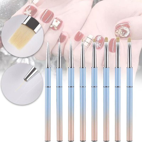 

8pcs uv gel drawing nail brush set portable professional liner pen home lightweight gradient ramp practical painting pvc art1