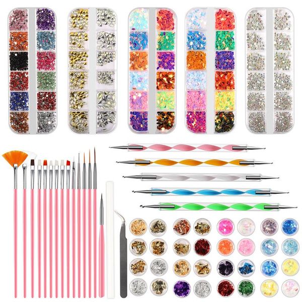 

nail art kits arrivals tools kit manicure set 3d diamond tinfoil paper color drawing brush point drill pen tweezers pink diy