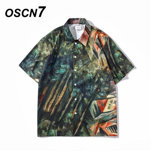 

casual street printed short sleeve shirt men 2021 hip hop hawaii beach oversize women fashion harujuku shirts for h074 men's, White;black
